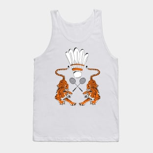 Tiger Badminton Sports Team Jersey - Shuttlecock Racket Tank Top